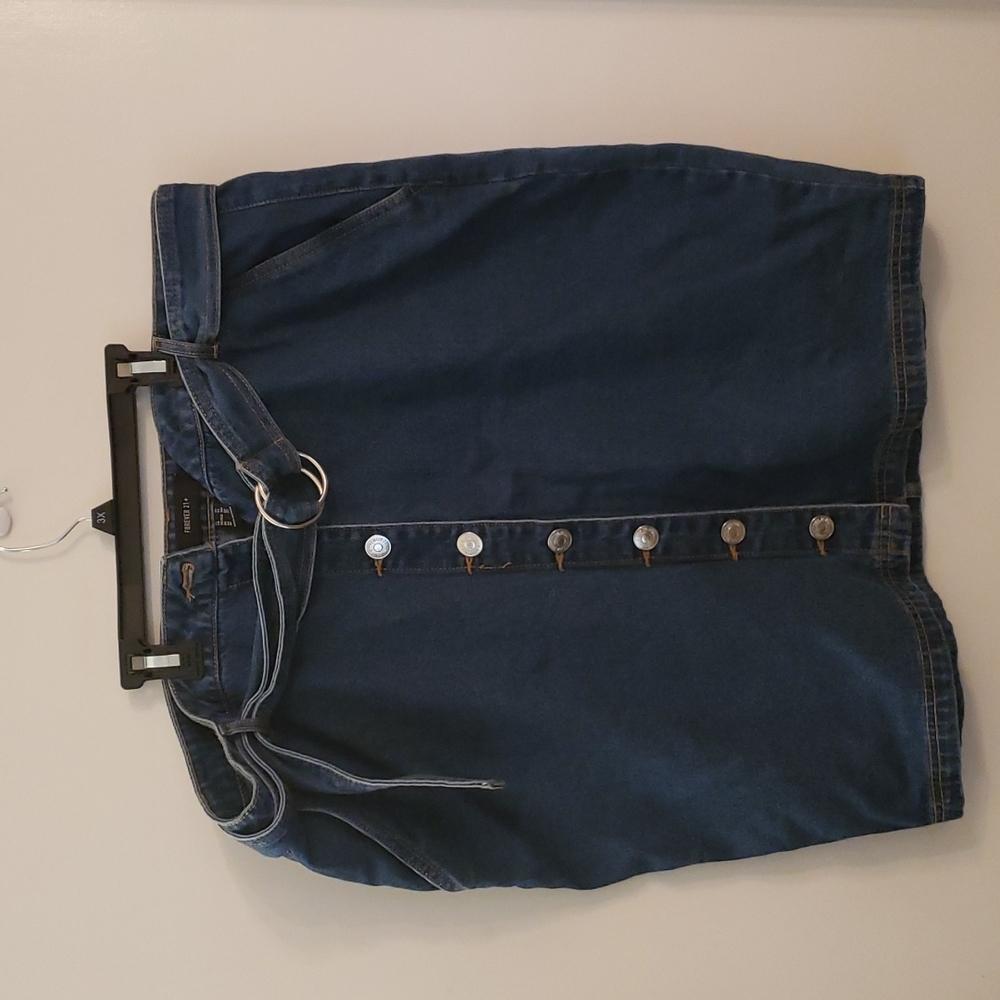 Forever 21 nwot 3x denim mini skirt